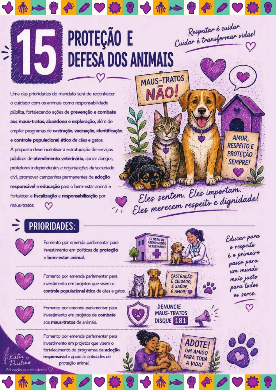 Página oficial da proposta 15: Proteção e Defesa dos Animais